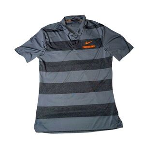 Nike Men's Tennessee Gray and Black Striped Polo Shirt